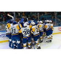 Saskatoon Blades celebrate win