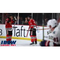 Indy Fuel forward Cameron Hillis reacts after a goal