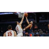 Cleveland Charge forward Pete Nance blocks a Grand Rapids Gold shot