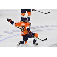 Carter Souch of the Greenville Swamp Rabbits reacts after his game-winning goal