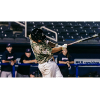 Nick Kahle swings hard for the Biloxi Shuckers