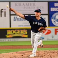 Somerset Patriots' Zach Messinger on the mound