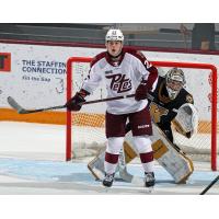 Peterborough Petes centre Colin Fitzgerald vs. the Kingston Frontenacs