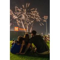 Fireworks over Chukchansi Park, home of the Fresno Grizzlies